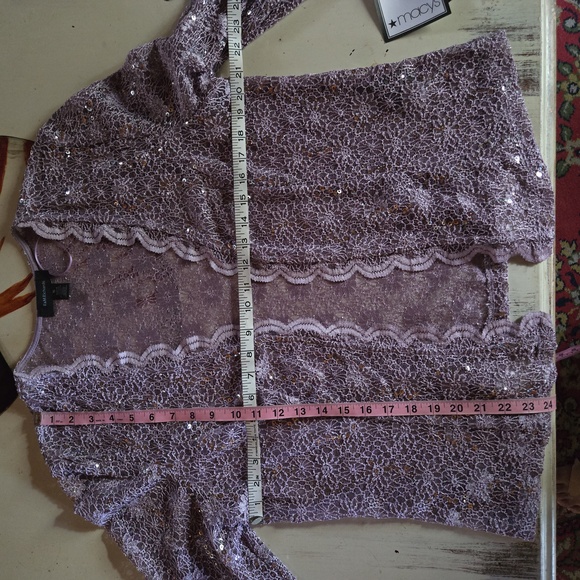 R&M Richards lilac purple open front formal sequined blazer - Picture 10 of 15